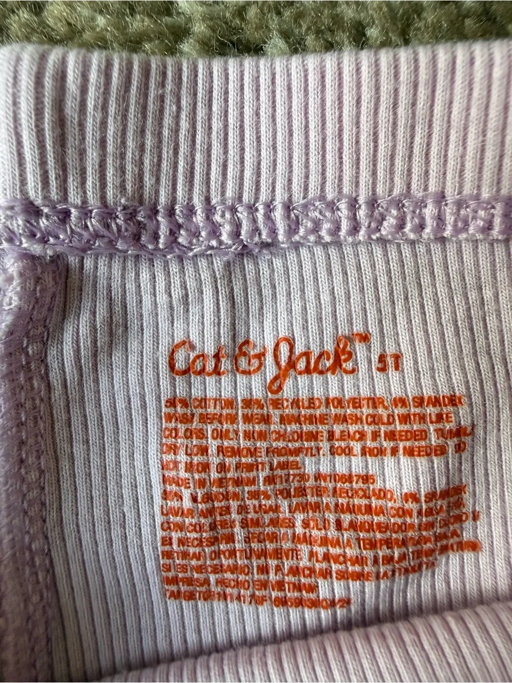 Cat & Jack Light Pink Ribbed Top with Orange Logo